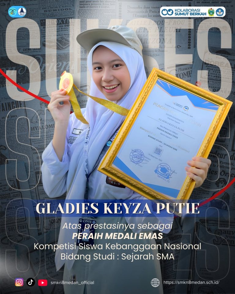 Prestasi gemilang kembali diraih oleh peserta didik SMK Negeri 8 Medan.