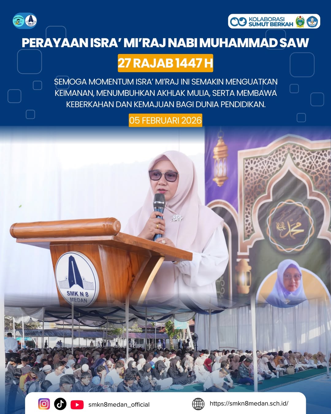 Memperingati Isra’ Mi’raj Nabi Muhammad SAW – SMK Negeri 8 Medan