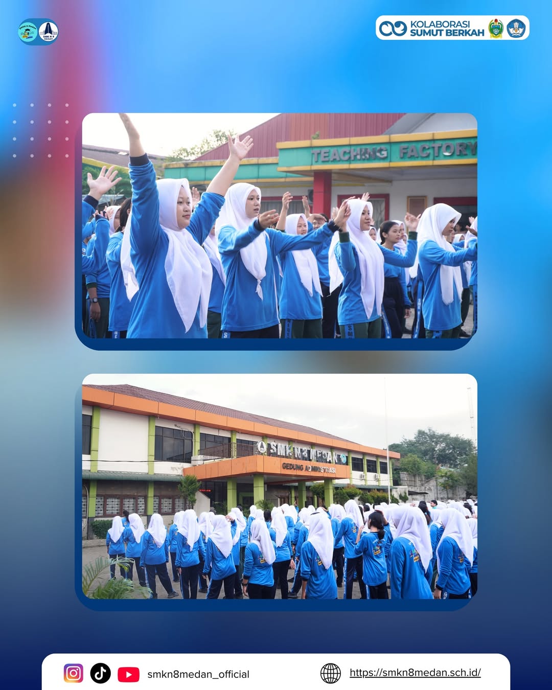Pada Rabu, 28 Januari 2026, SMK Negeri 8 Medan melaksanakan kegiatan Rabu Sehat melalui senam pa (2)
