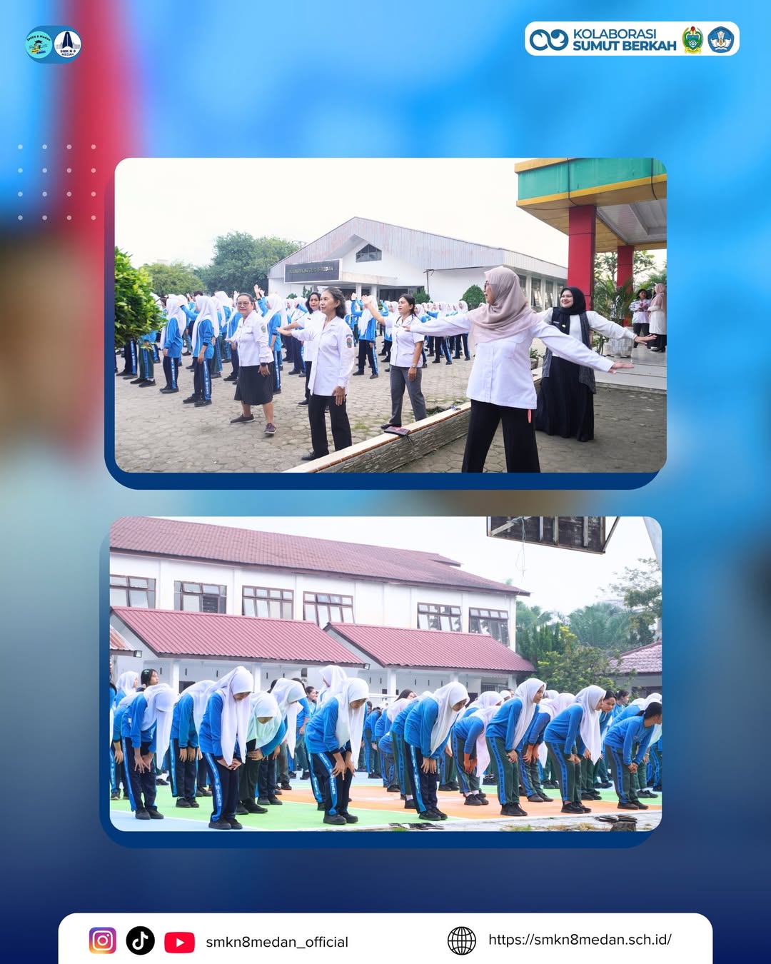 Pada Rabu, 28 Januari 2026, SMK Negeri 8 Medan melaksanakan kegiatan Rabu Sehat melalui senam pa (3)