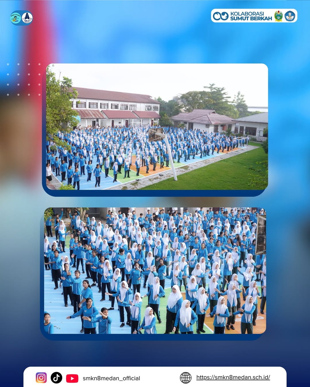 Pada Rabu, 28 Januari 2026, SMK Negeri 8 Medan melaksanakan kegiatan Rabu Sehat melalui senam pa (5)