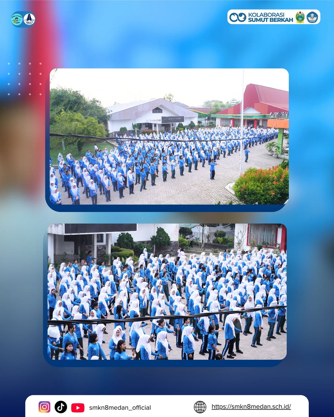Pada Rabu, 28 Januari 2026, SMK Negeri 8 Medan melaksanakan kegiatan Rabu Sehat melalui senam pa (6)