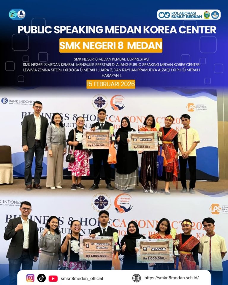 Prestasi SMKN 8 Medan – Public Speaking Medan Korea Center