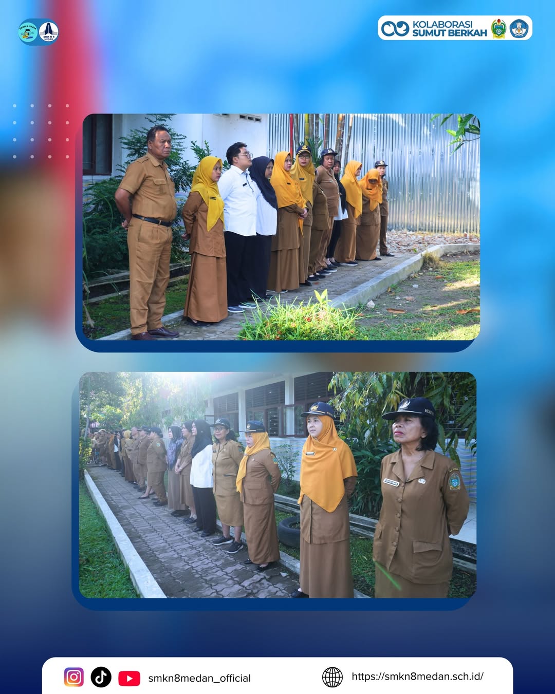 Upacara Bendera Rutin SMK Negeri 8 Medandilaksanakan sebagai wujud penanaman nilai kedisiplinan, (4)
