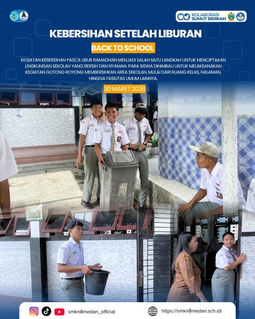 Kegiatan kebersihan pasca libur Ramadhan