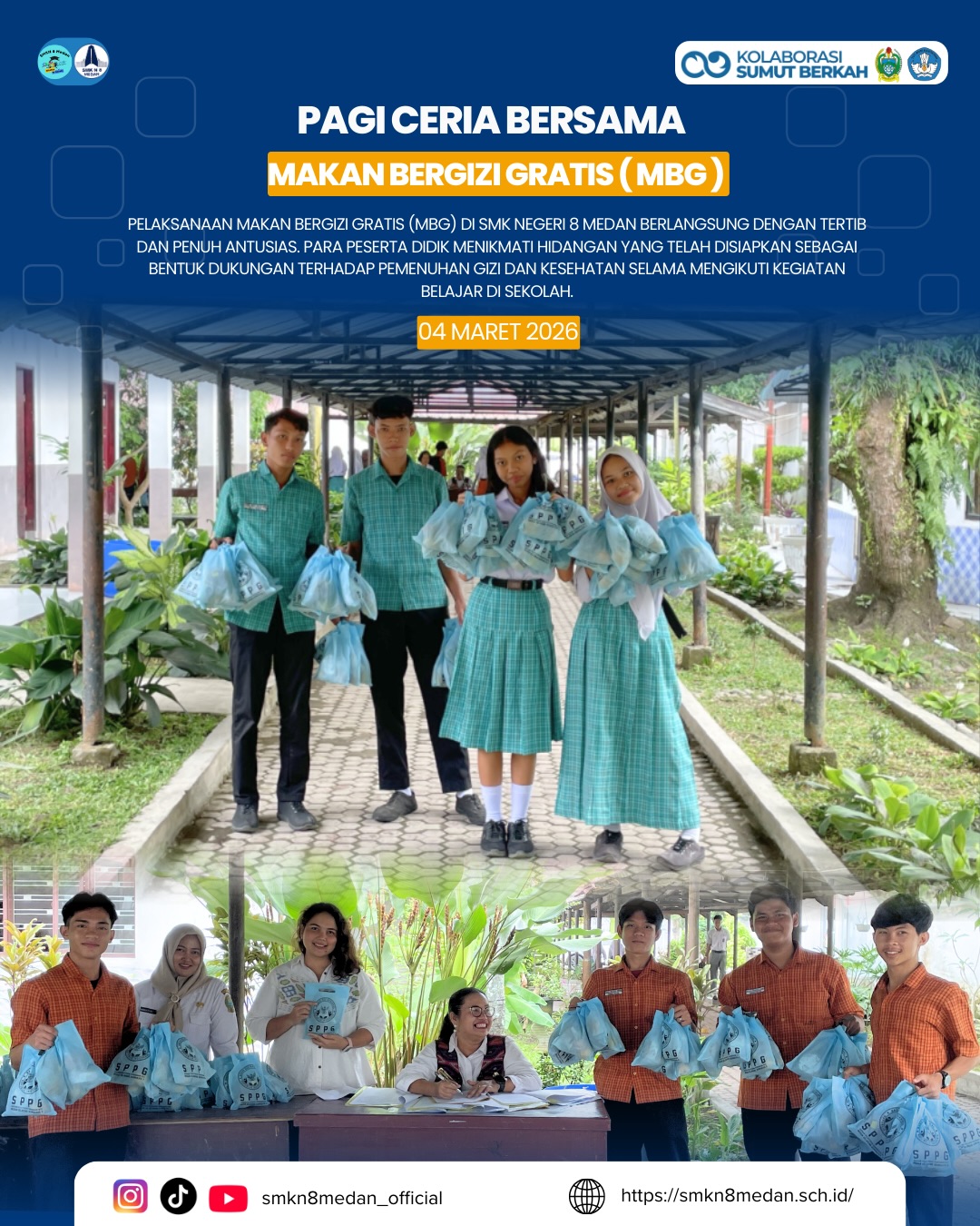 Pelaksanaan Makan Bergizi Gratis (MBG) di SMK Negeri 8 Medan