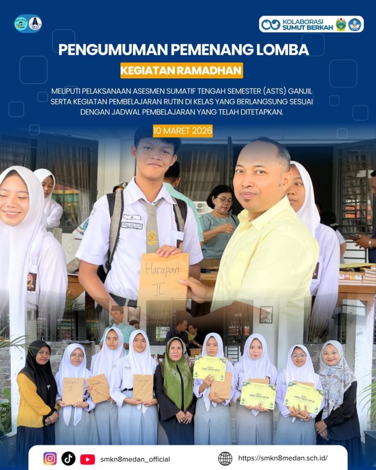 Pengumuman pemenang lomba kegiatan Ramadhan di SMK Negeri 8 Medan