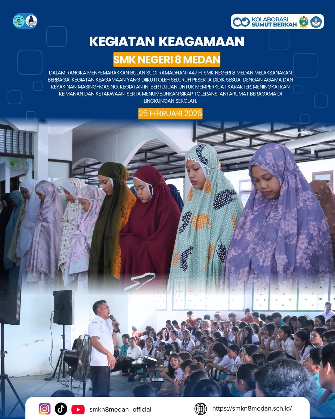 SMK Negeri 8 Medan melaksanakan kegiatan keagamaan