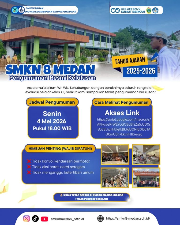 Pengumuman Kelulusan Siswa Kelas XII Tahun Pelajaran 2025/2026