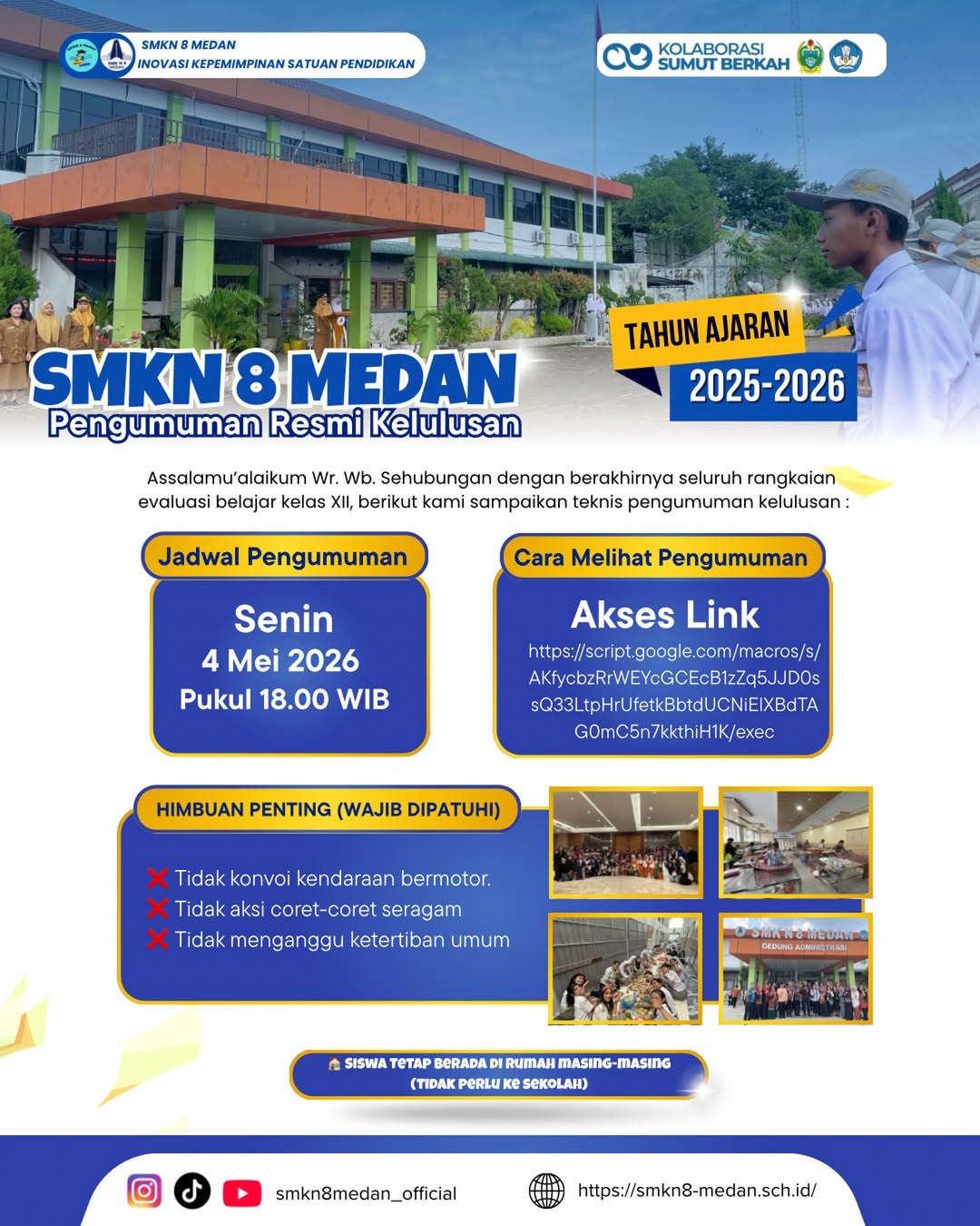 Pengumuman Kelulusan Siswa Kelas XII Tahun Pelajaran 2025/2026