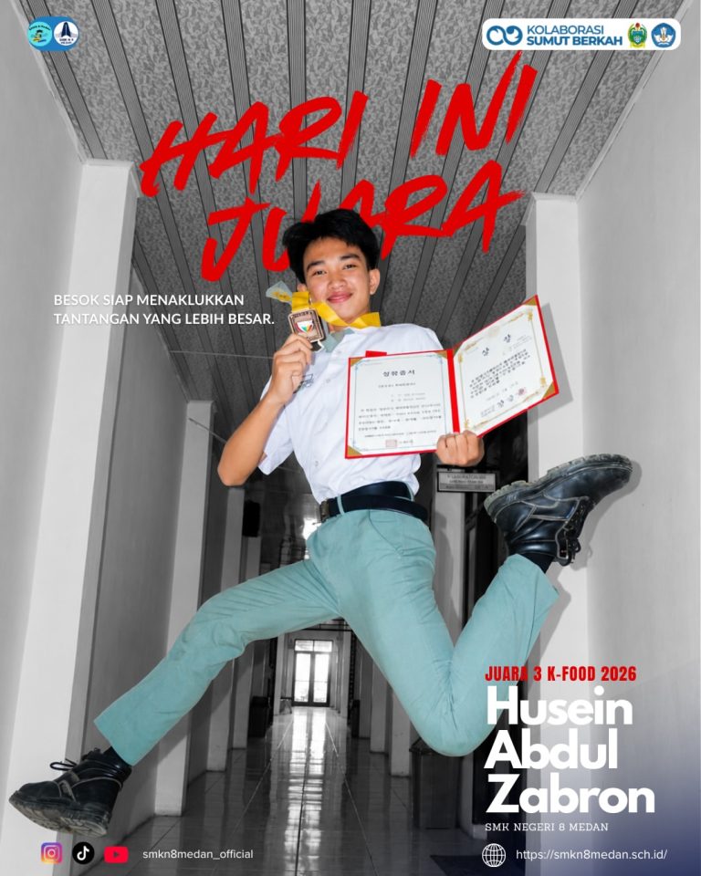 SMK Negeri 8 Medan yang berhasil meraih kemenangan dalam Kompetisi K-Food 2026 yang diselenggarakan oleh Hyejeon University