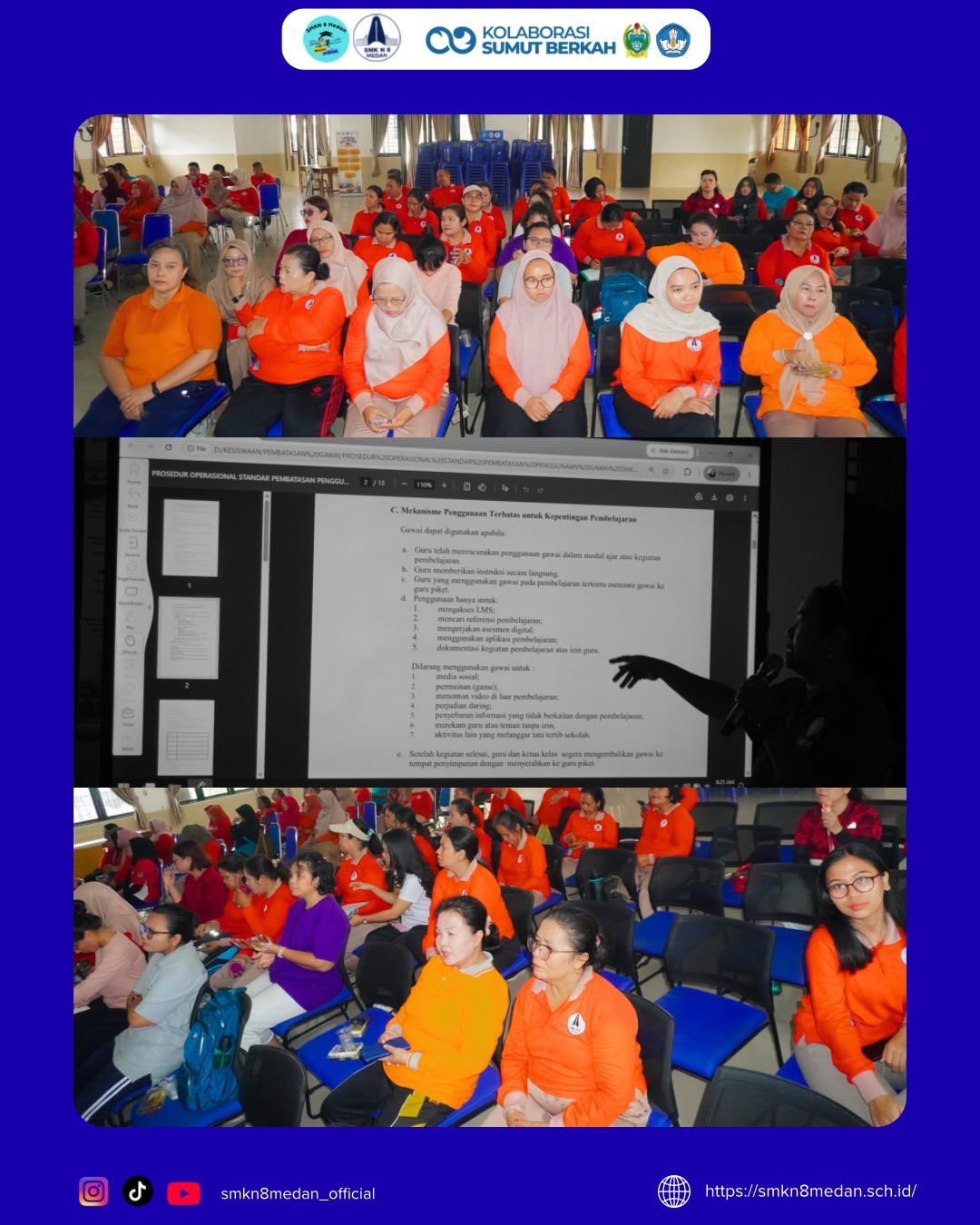 Rapat Sosialisasi Pelaksanaan Pembatasan Penggunaan Gawai bagi Murid SMK Negeri 8 MedanSMK Neger (3)