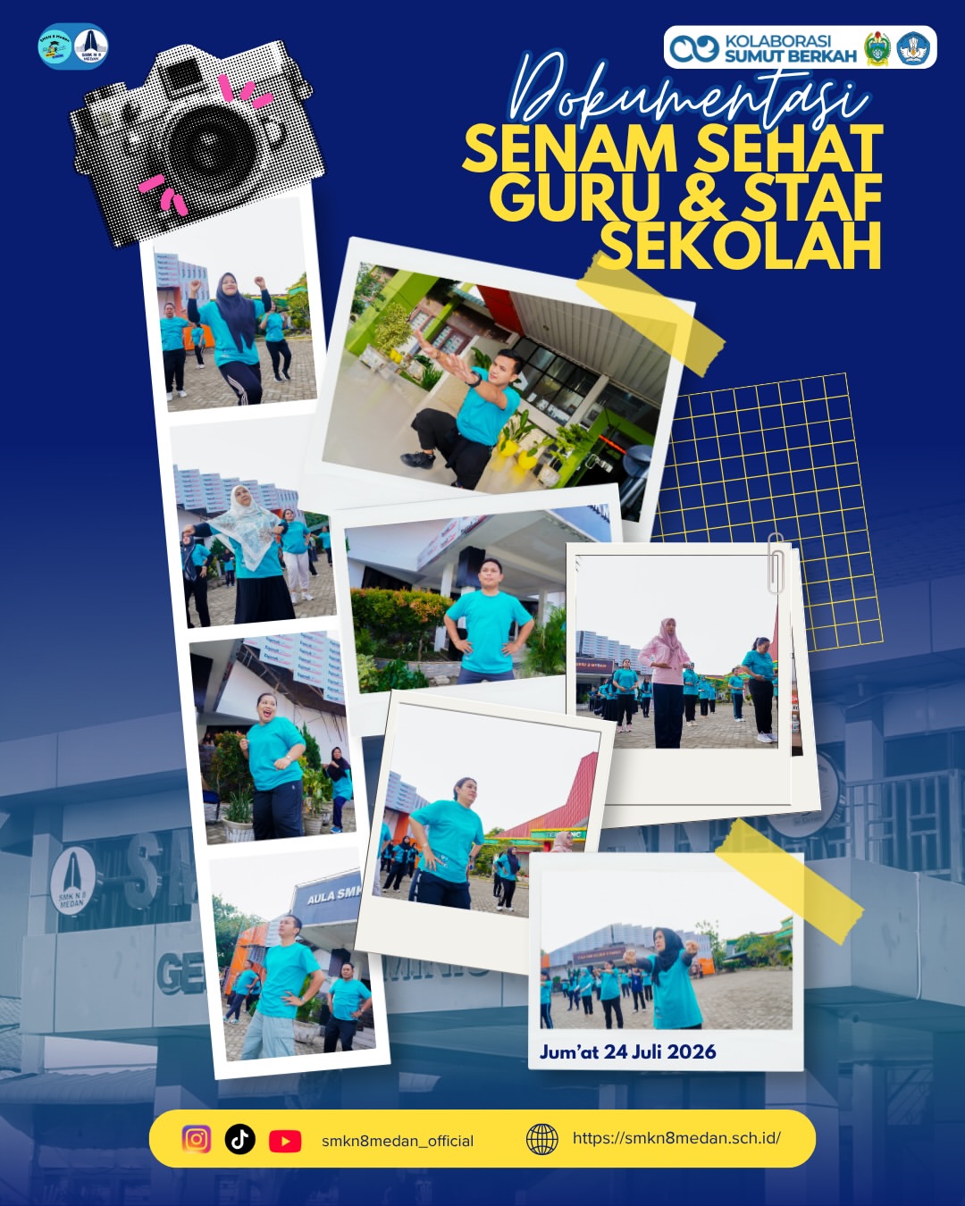 SMK Negeri 8 Medan melaksanakan kegiatan Senam Sehat