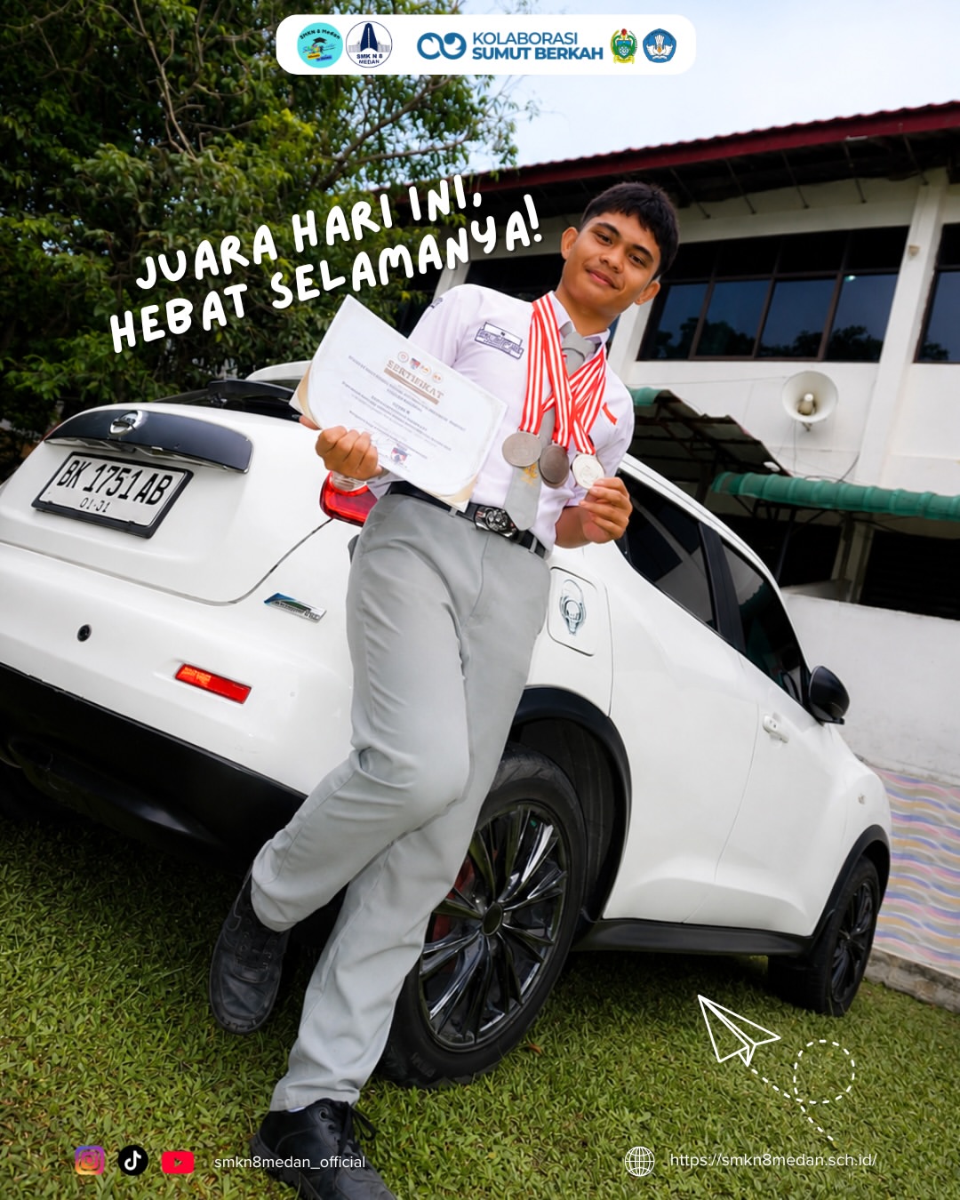 🏆 DUA GELAR, SATU PERJUANGAN!Selamat kepada Rahmat Yehelzkeiel Harefa, siswa SMK Negeri 8 Medan (1)
