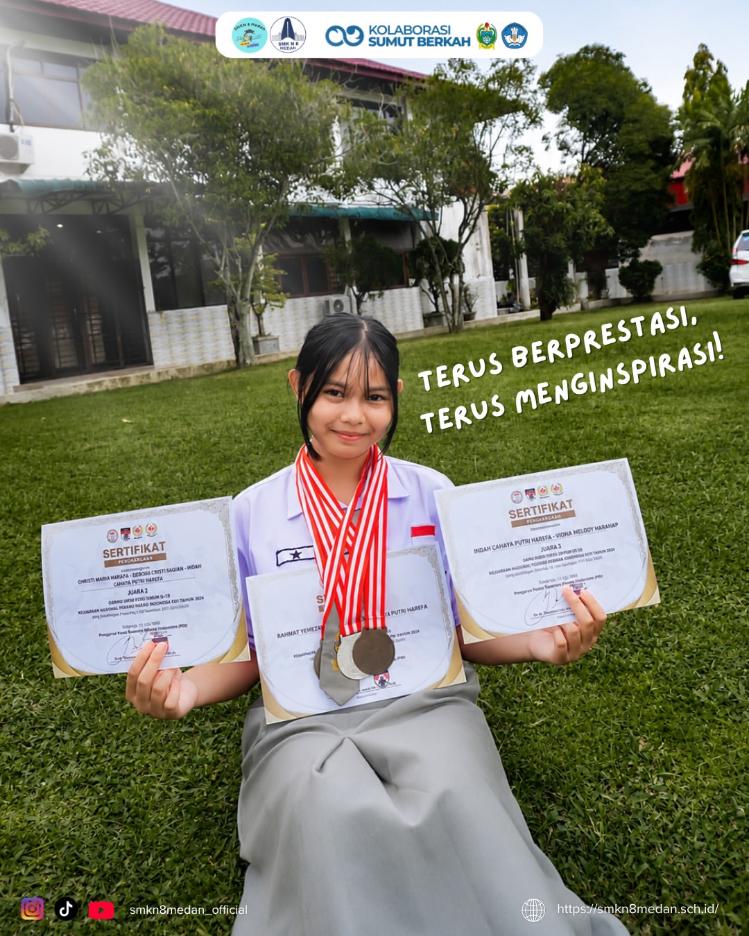 🏆 DUA PRESTASI, SATU KEBANGGAAN!Selamat kepada Indah Cahaya Putri Harefa, siswa SMK Negeri 8 Me (1)