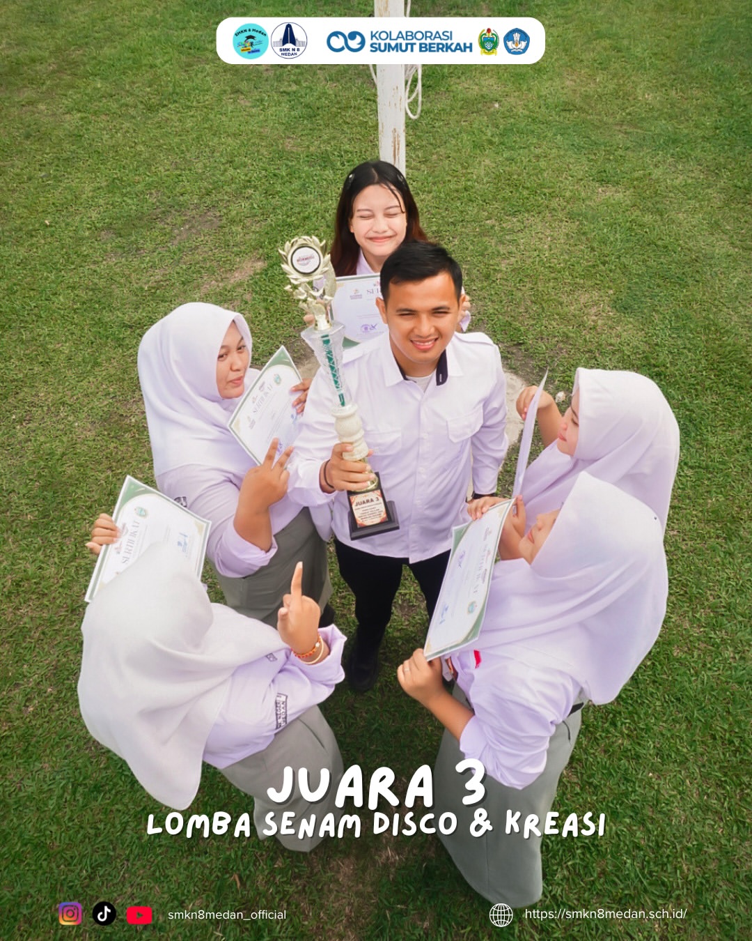 🏆 JUARA 3! 🎉Selamat kepada siswa-siswi SMK Negeri 8 Medan yang berhasil meraih Juara 3 Lomba S (1)