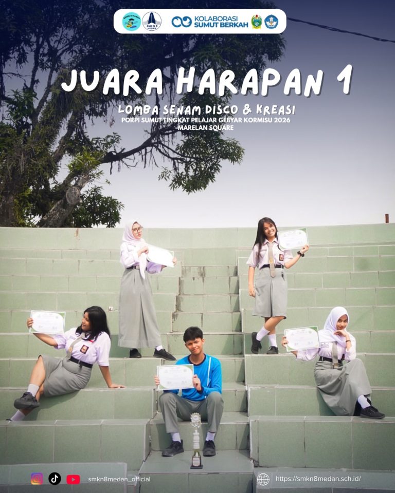 SMK Negeri 8 Medan meraih Juara Harapan 1 Lomba Senam Disco & Kreasi dalam PORPI Sumut Tingkat Pelajar Gebyar KORMI Sumut 2026
