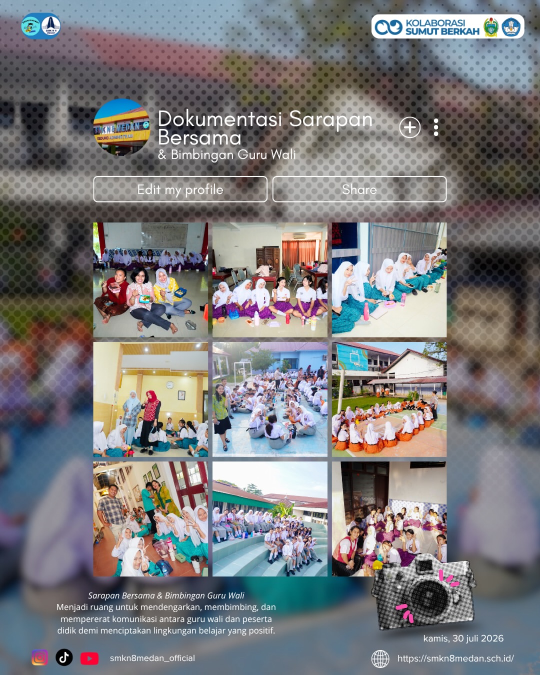 SMK Negeri 8 Medan mengikuti kegiatan Sarapan Bersama & Bimbingan Guru Wali